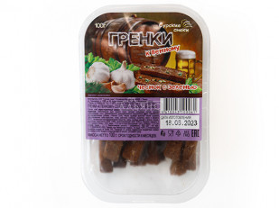 Арахис в глазури со вкусом васаби: Сурские гренки Чеснок с зеленью (100 гр)